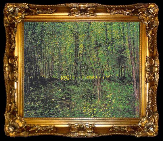 framed  Vincent Van Gogh Trees and underwood, ta009-2